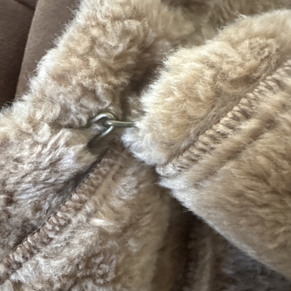 Penny Lane ESPRIT Women's Small Coat Suede Faux Fur Boho Jacket VTG Y2K - Picture 11 of 12